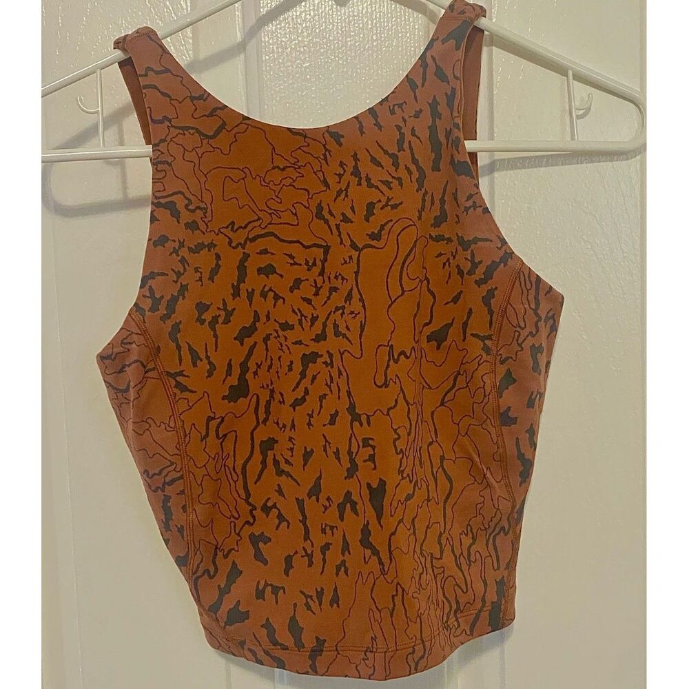 Lululemon Align High-Neck Tank Size 6 Camo Contour Jacquard Ancient Copper NWOT - Picture 3 of 5